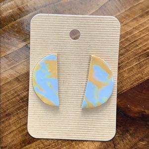 Noonday Dreams Half Moon Clay Earrings